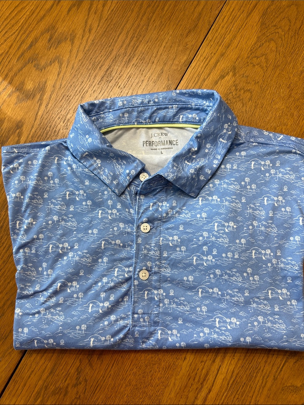 J. Crew Performance Polo with White Island Print